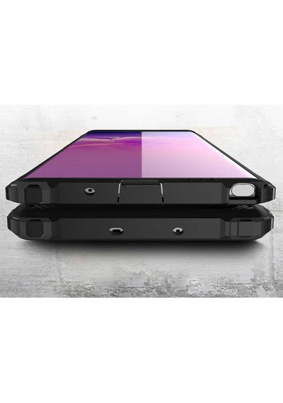 Noktaks - Samsung Galaxy Uyumlu Note 10 Plus - Kılıf Çift Katman Zırh Tank Crash Military Kapak - Gold