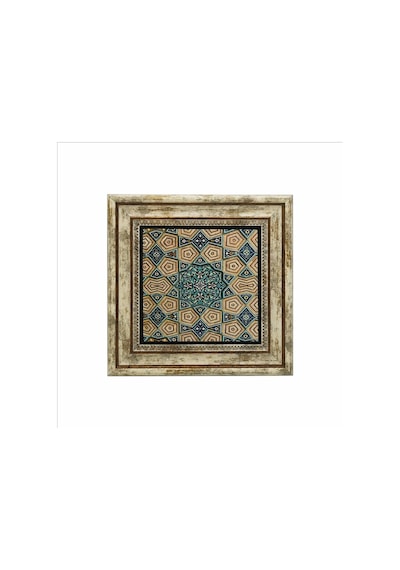 Geometrik Rumi Desen Baskılı Taş Tablo 25x25