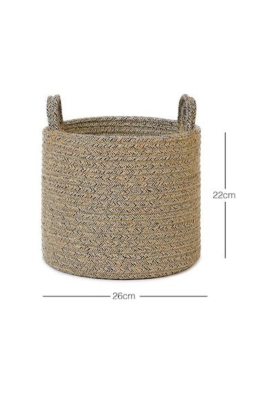 Ocean Home Textile Siyah Kırçıllı Jüt Halat Sepet 26 x 22 cm