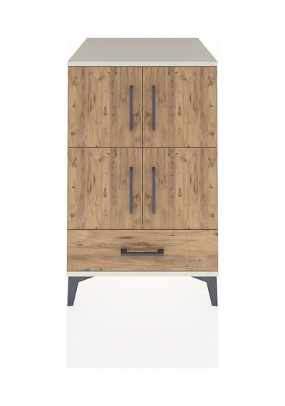 Kronos Komodin 4 Raflı Tek Çekmeceli 4 Kapaklı 60x59x96 Aytaşı-çam Aytası