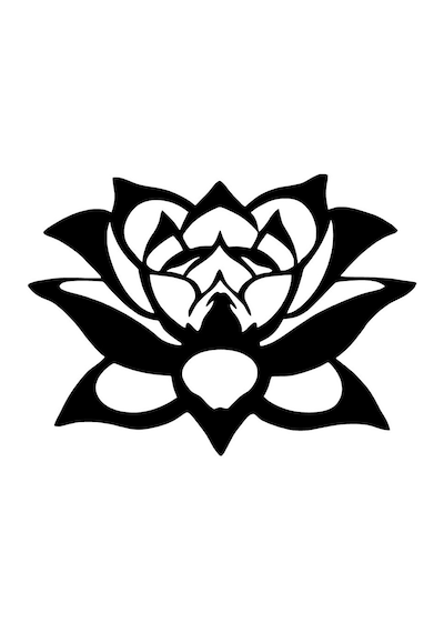 Sticker Usta Lotus Çiçeği Araba Laptop Duvar Folyo Sticker 00366 25X18 Cm