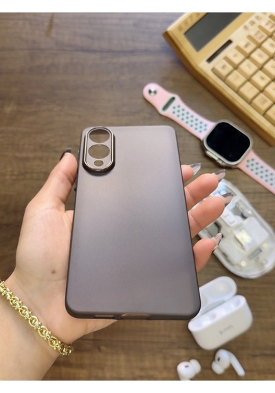 Samsung Galaxy S25 Edge Uyumlu Süper İnce Mat Ultra Thin Silikon Kılıf Buzlu Siyah