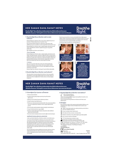 Breathe Right Şeffaf Burun Bandı 10'lu x 6 Paket