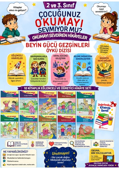 3.sınıflar İçin Okumayı Sevdiren 10'lu Hikaye Seti