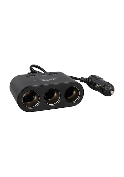 Olesson 1653 12-24v Çift Usb + Type-c Girişli 100w 70cm Kablolu 3'lü Araç Çakmak Çoklayıcı