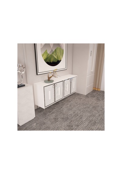 Palo 160 Cm Konsol Beyaz- Gümüş Beyaz - Gümüş