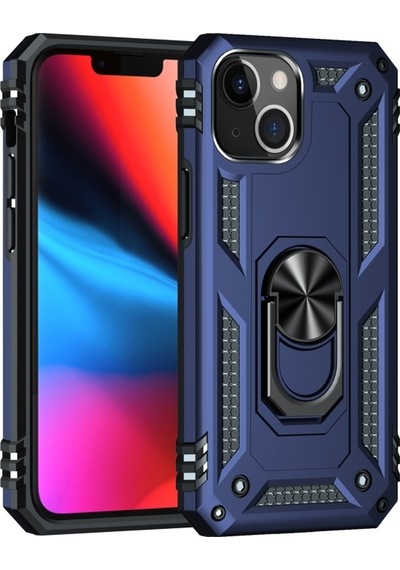 Smcase Apple Uyumlu iPhone 13 Kılıf Vega Yüzüklü Tank Silikon