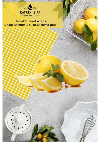 Doğal Balmumlu Saklama Bezi 30x30 cm (Balmumu Bez) Çok Renkli