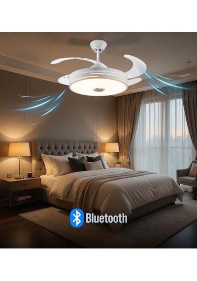 Mutlusan Bluetooth'lu Aydınlatmalı Uzaktan Kumandalı Tavan Vantilatörü
