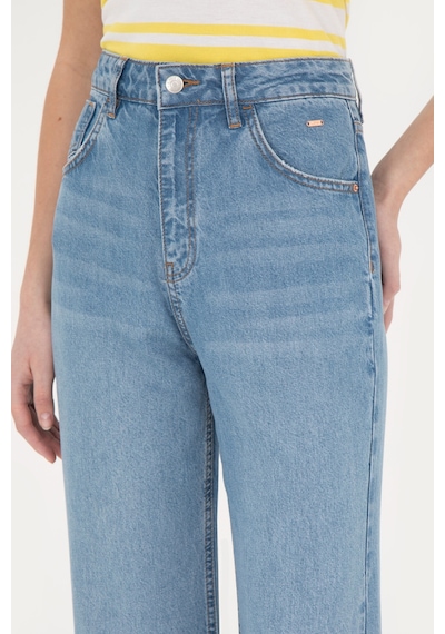 U.S. Polo Assn. Kadın Açık Mavi Loose Fit Jean Pantolon 50282798-DN0021