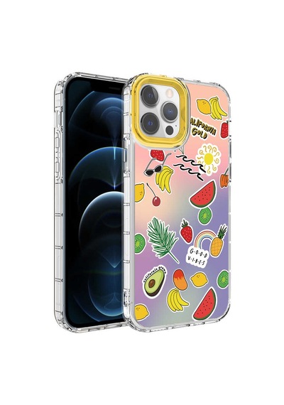 Apple Uyumlu iPhone 14 Pro Max Kamera Korumalı Renkli Desenli Sert Silikon Zore Korn Kapak