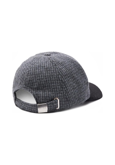Ucla Logan Gri Baseball Cap Ekoseli Kaşe Nakışlı Ve Metal Tokalı Standard Fit Unisex Şapka Gri