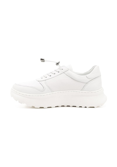 Gönderi(R) Gönderi R Beyaz Lastik Bağcıklı Comfort Dolgu Taban Hakiki Deri Sneaker Beyaz
