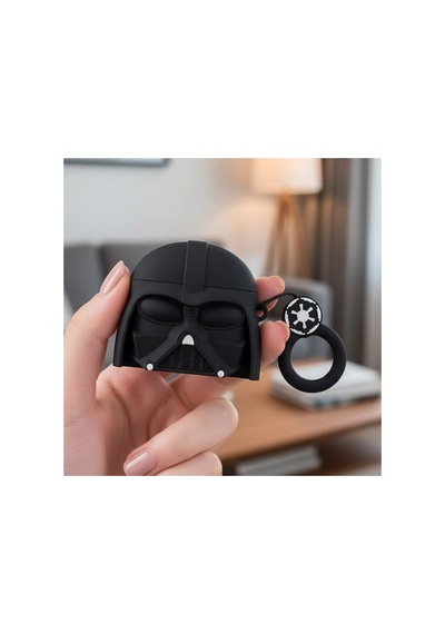 Caseonn Apple Airpods Uyumlu 5 Kılıf Karakter Figürlü Drth Vadr Siyah