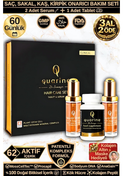 Dr. Sammy's Quarine 2 Aylık Saç Bakım Seti 2 Serum+1
