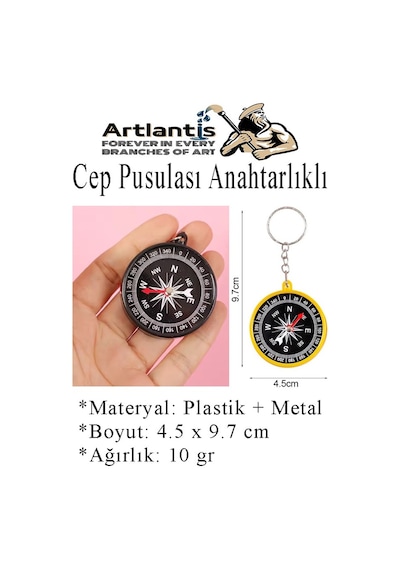 Pusula Anahtarlık Renkli 6 Adet Küçük Pusula Okul Deney Gezi Cep Pusulası Manyetik Pusula Plastik Öğrenci Çok Renkli