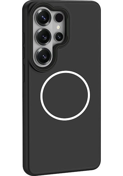 Ardemix Samsung Uyumlu Galaxy S26 Ultra Kılıf M-safe Şarj Özellikli Metal Kamera Çerçeveli Zore Sanremo Silikon Kapak - Gri