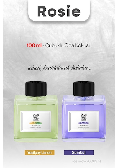 Rosıe 100 Ml Yeşilçay Limon Ve Sümbül Çubuklu Oda Kokusu Fresh