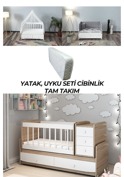 Patiko Ms290 Sonomo Büyüyebilen Beşik Tam Takım Kahverengi