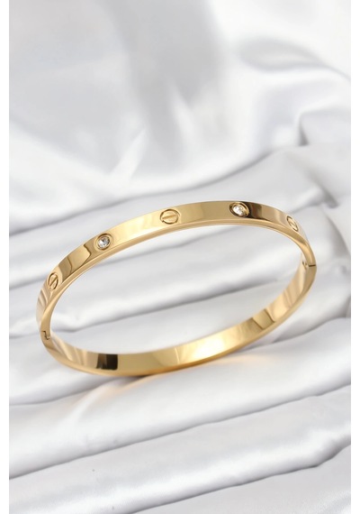 Mey İthalat 316l Çelik Gold Renk Zirkon Taşlı 65 Mm Kadın Kelepçe Bileklik - Özel Seri Meyeb68c423677d0b82c1d40e0e58 Altın