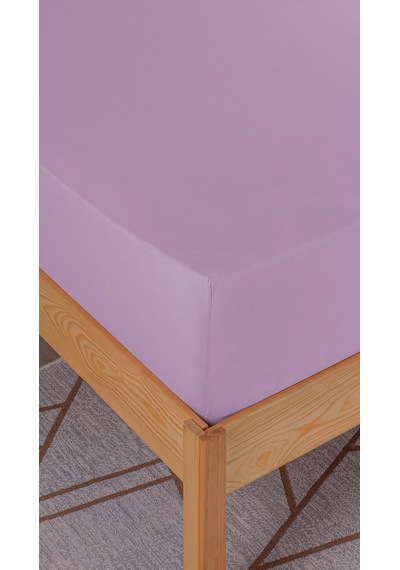 Penye Lastikli Çarşaf, 160 200 Çift Kişilik %100 Pamuk Örme Kumaş, 145 Gr/m² Lila