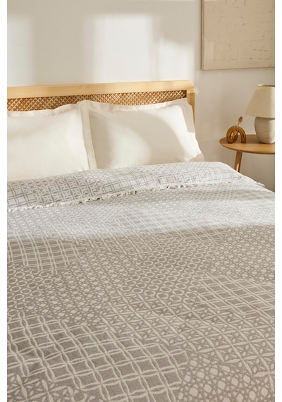 Kaşmir Home Favlo Çift Kişilik Jakar Muslin Pike Gri Gri