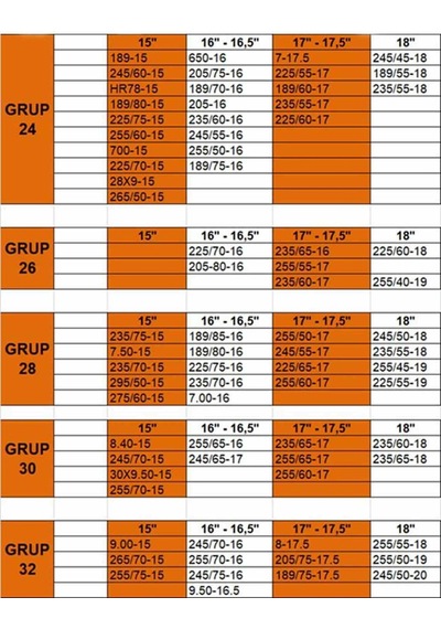 8-17.5 Ebatlarına Uyumlu 4x4 Karmatik Kar Patinaj Zinciri Space
