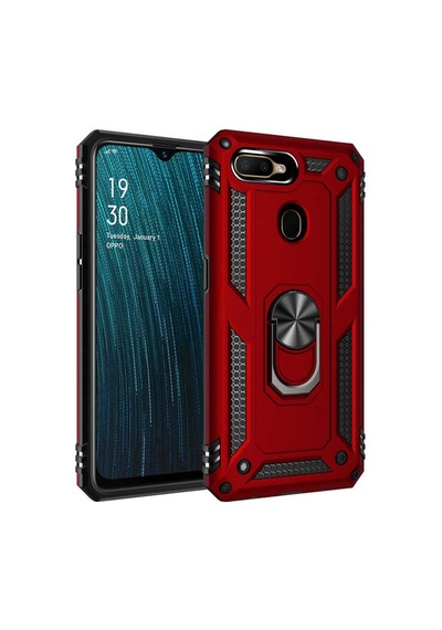 Oppo A12 Kılıf Zore Vega Yüzüklü Standlı Zırh Kılıf