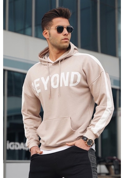 Madmext Bej Kapüşonlu Sweatshirt 5327 Bej