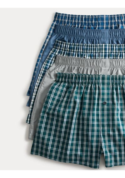 Marks & Spencer 5'li Pamuklu Boxer T14003960 Yeşil