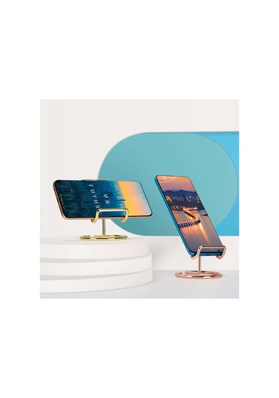 Gold Metal Masaüstü Telefon Tutucu Siyah Siyah