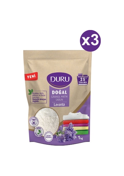 Duru Doğal Granül Matik Sabun Lavanta 25 Yıkama 3 x 1 KG