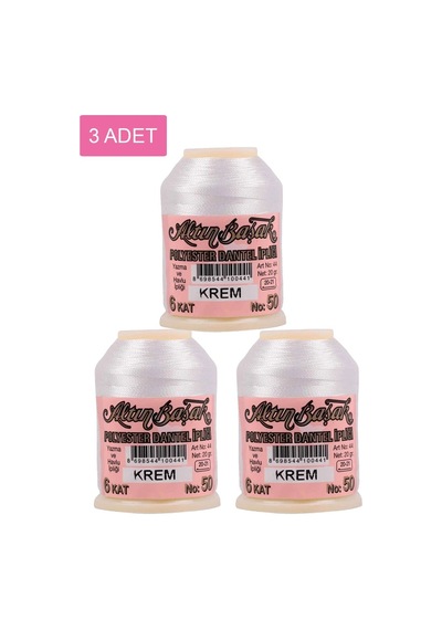 3 Adet Altınbaşak Oya Ve Dantel İpi 20 Gr - Royaleks - No: