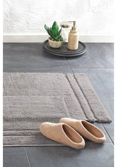 Yataş Bedding Felicia Banyo Paspası Seti - Gri (50x60 cm + 60x100 cm) Gri