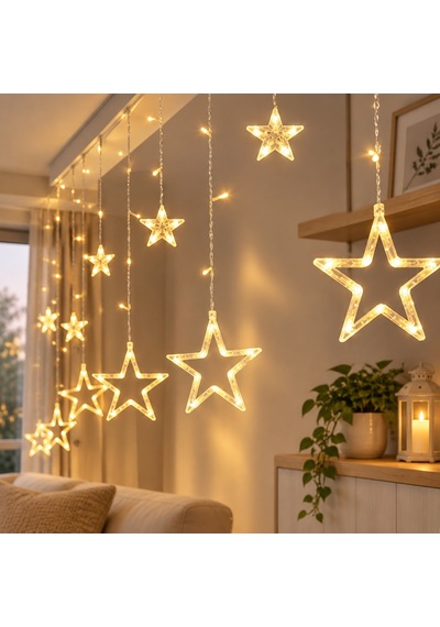 Led Perde 3 M 120 Led'li Yıldız Modeli Standart