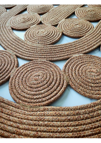 Nakkaş Home 80 X 150 Oval Dekoratif Jüt Halı Kilim