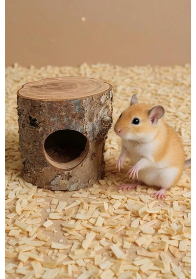 Hamster Elma Ağacı, Ağaç Deliği Kaçış Yuvası, Delik Ahşap Iskele Peyzaj