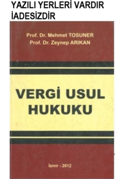 Vergi Usul Hukuku Mehmet Tosuner 2012 2.El İadesiz