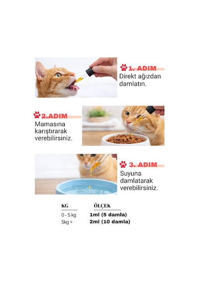 Plus B Kedi İçin Tüy Dökülme Engelleyici Deri Sağlığı Damlası Tüy Döküm Önleyici Multivitamin 50ml