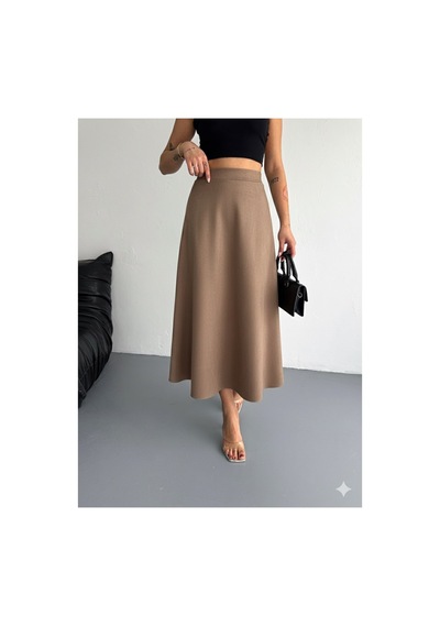 Gugus Kadın Uzun Süet Etek Kloş/mevlana Model 90 Cm Tam Boy Vizon