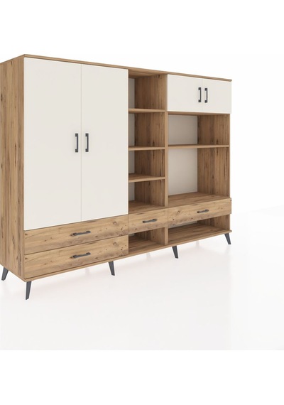 Hyperion Dolap 12 Raflı 4 Çekmeceli 4 Kapaklı 220x44x163 Çam-ayta Çam-aytaşı/çam Hyperion Dolap 12 Raflı 4 Çekmeceli 4 Kapaklı 220x44x163 Çam-ayta Çam-aytaşı/çam