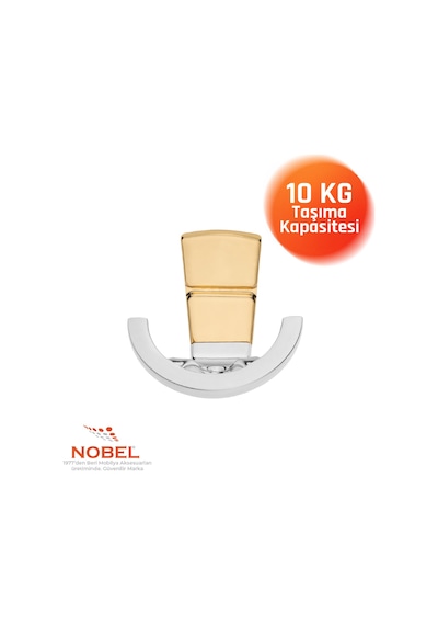 Tivist Lüks Askı, Metal, Vestiyer Askı, 123 Gr, Dolap Askılık, Duvar Askılığı, Krom Altın Vidalı
