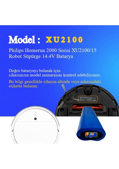 Philips Homerun 2000 Serisi Xu2100/15 Robot Süpürge 3200 Mah Batarya