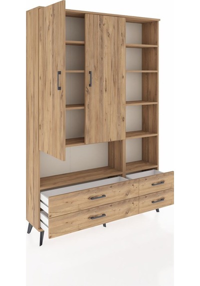 Arges Dolap 10 Raflı 4 Çekmeceli 2 Kapaklı 132x30x195 Çam-çam/çam Atlas Çam/atlas Çam Arges Dolap 10 Raflı 4 Çekmeceli 2 Kapaklı 132x30x195 Çam-çam/çam Atlas Çam/atlas Çam