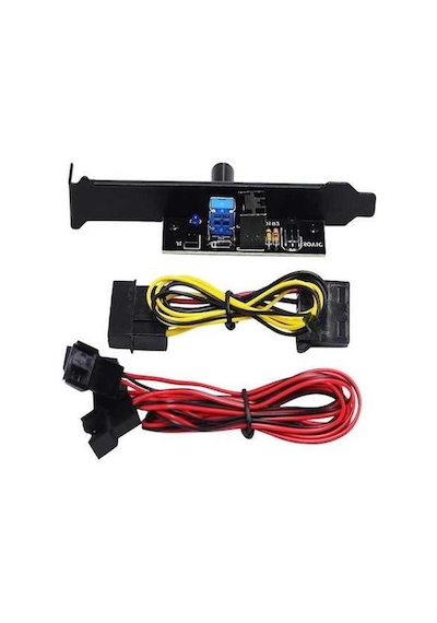 Prestigegoods Masaüstü Pc Fan Hızı Denetleyici, 3 Yollu Pcı Bit Fan Hub, Kademesiz Hız Ayarı