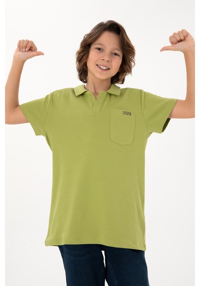 U.S. Polo Assn. Erkek Çocuk Fıstık Yeşili Polo Yaka Tişört 50295438-VR087