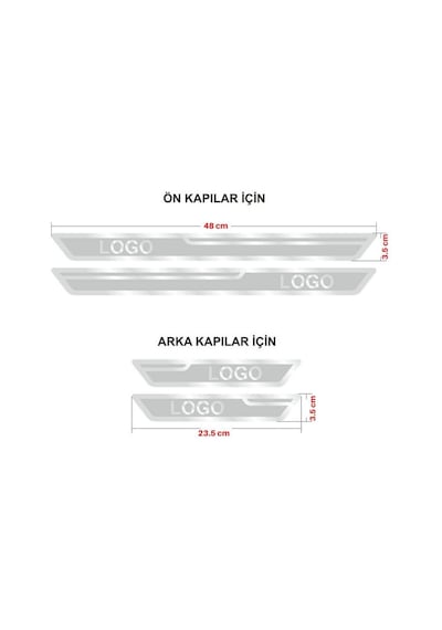 Fiat Kapı Eşik Çıtası Alüminyum 4 Lü Set