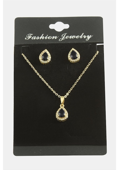 Damla Zirkon Taşlı Set Kolye Çok Renkli 77185950