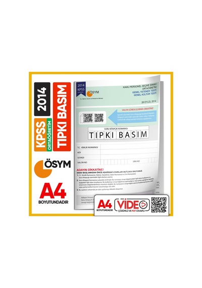2014 Kpss Ortaöğretim/lise Ösym Tıpkı Basım Çıkmış Soru Kitapçığı (VİDEO ÇÖZÜMLÜ TÜRKİYE GENELİ)