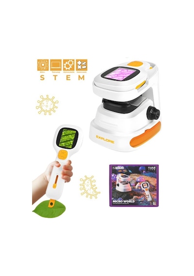 Temel 2si 1 Arada Dijital Mikroskop Seti 40x 1000x Yakınlaştırmalı, Hd Ekranlı Stem Kiti